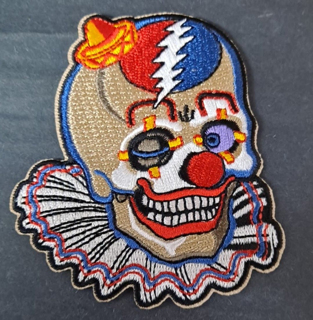 Grateful Dead Clown Lightning Bolt Patch - HalfMoonMusic