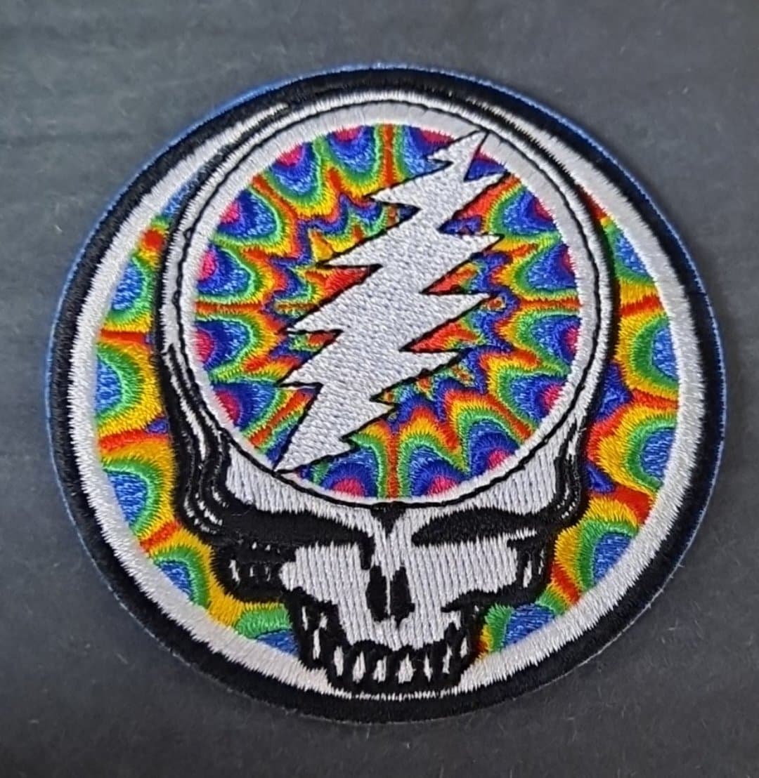Grateful Dead Steal Your Face Fractal Tie-Dye Patch - HalfMoonMusic