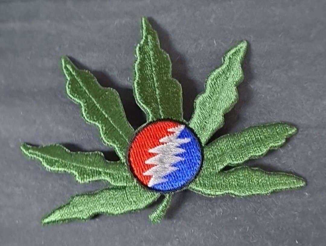 Grateful Dead Classic Lightning Bolt Pot Leaf Patch - HalfMoonMusic