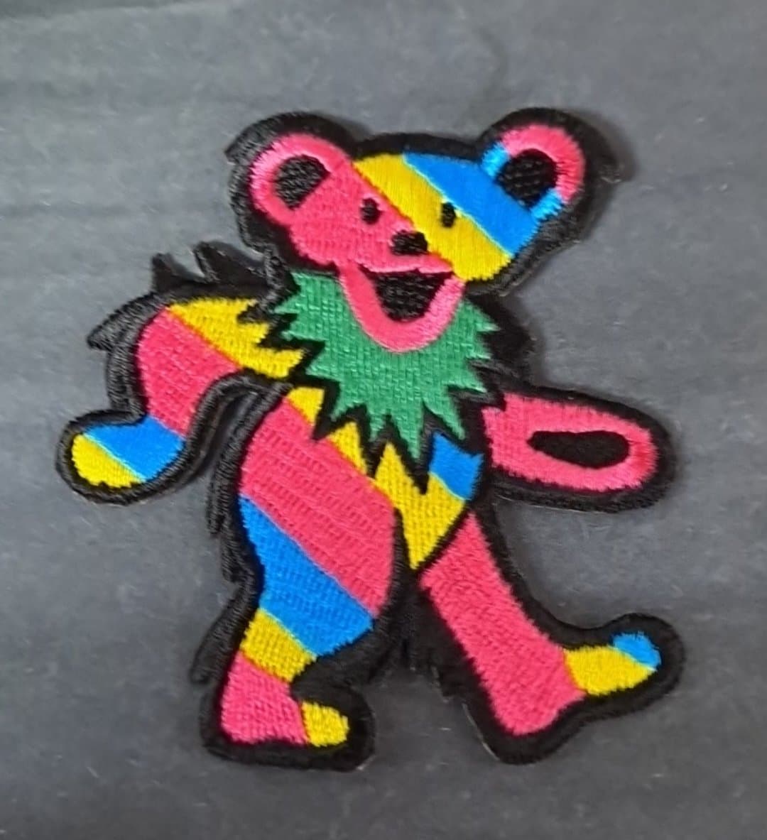 Grateful Dead Striped Dancing Bear Patch - HalfMoonMusic