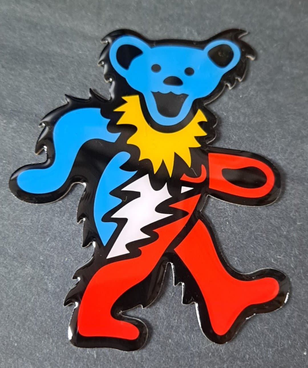 Grateful Dead Lightning Bolt Dancing Bear Metal Sticker Grateful Dead Lightning Bolt Dancing Bear Metal Sticker