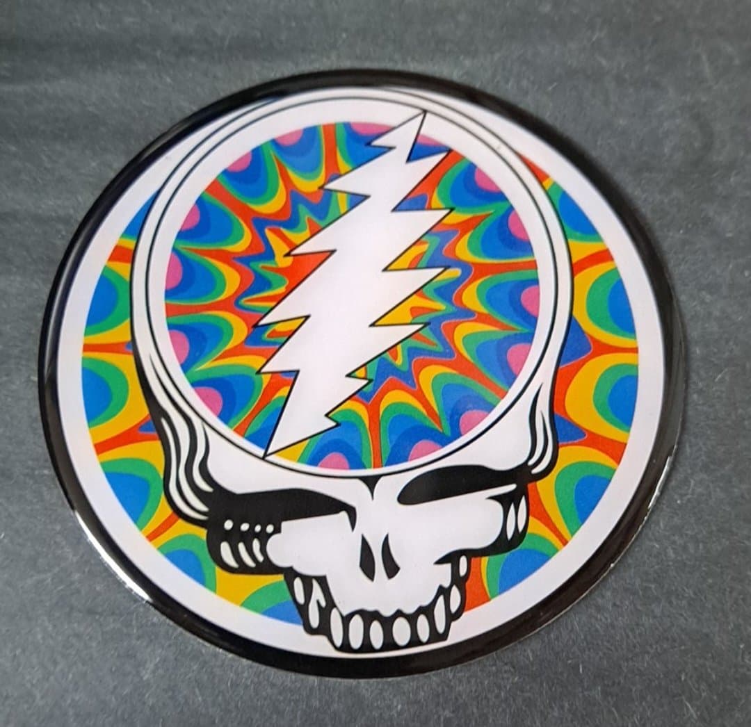 Grateful Dead Steal Your Face Fractal Tie-Dye Metal Sticker - HalfMoonMusic