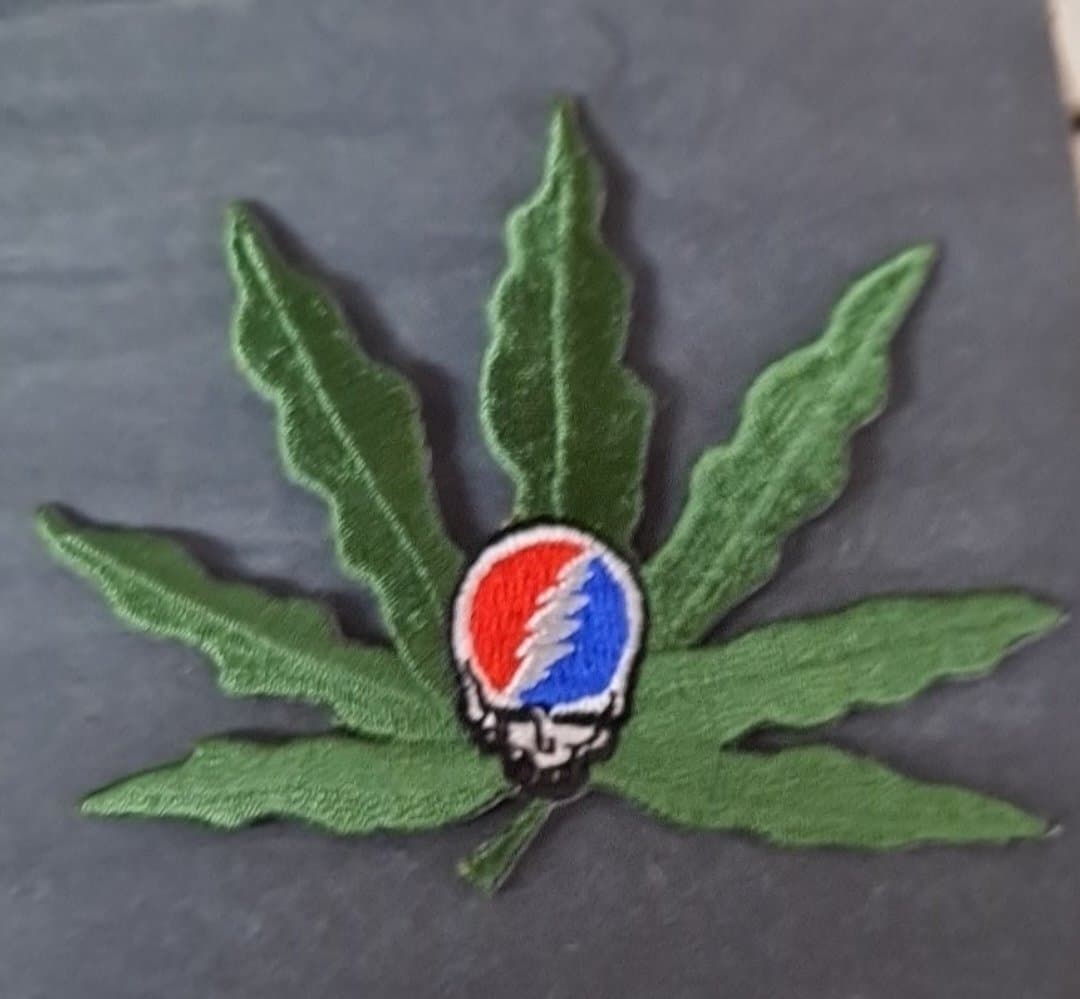 Grateful Dead Steal Your Face Pot Leaf Patch - HalfMoonMusic