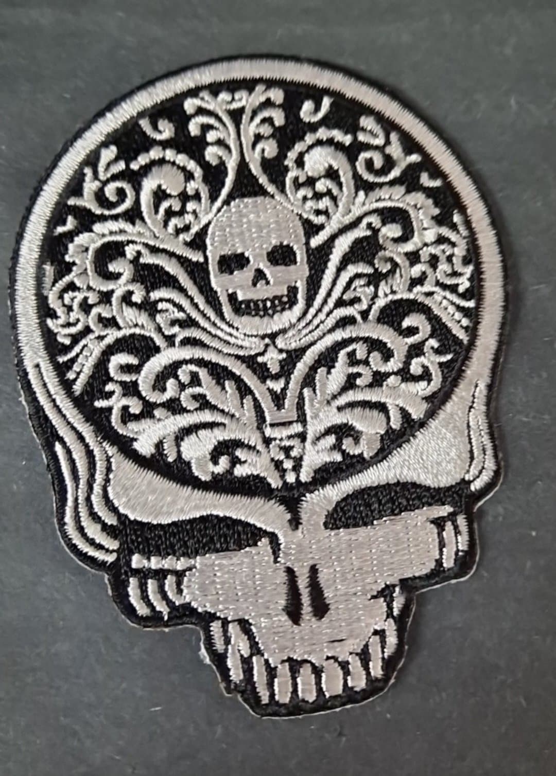 Grateful Dead Steal Your Face Ornate Skull Vines Patch - HalfMoonMusic