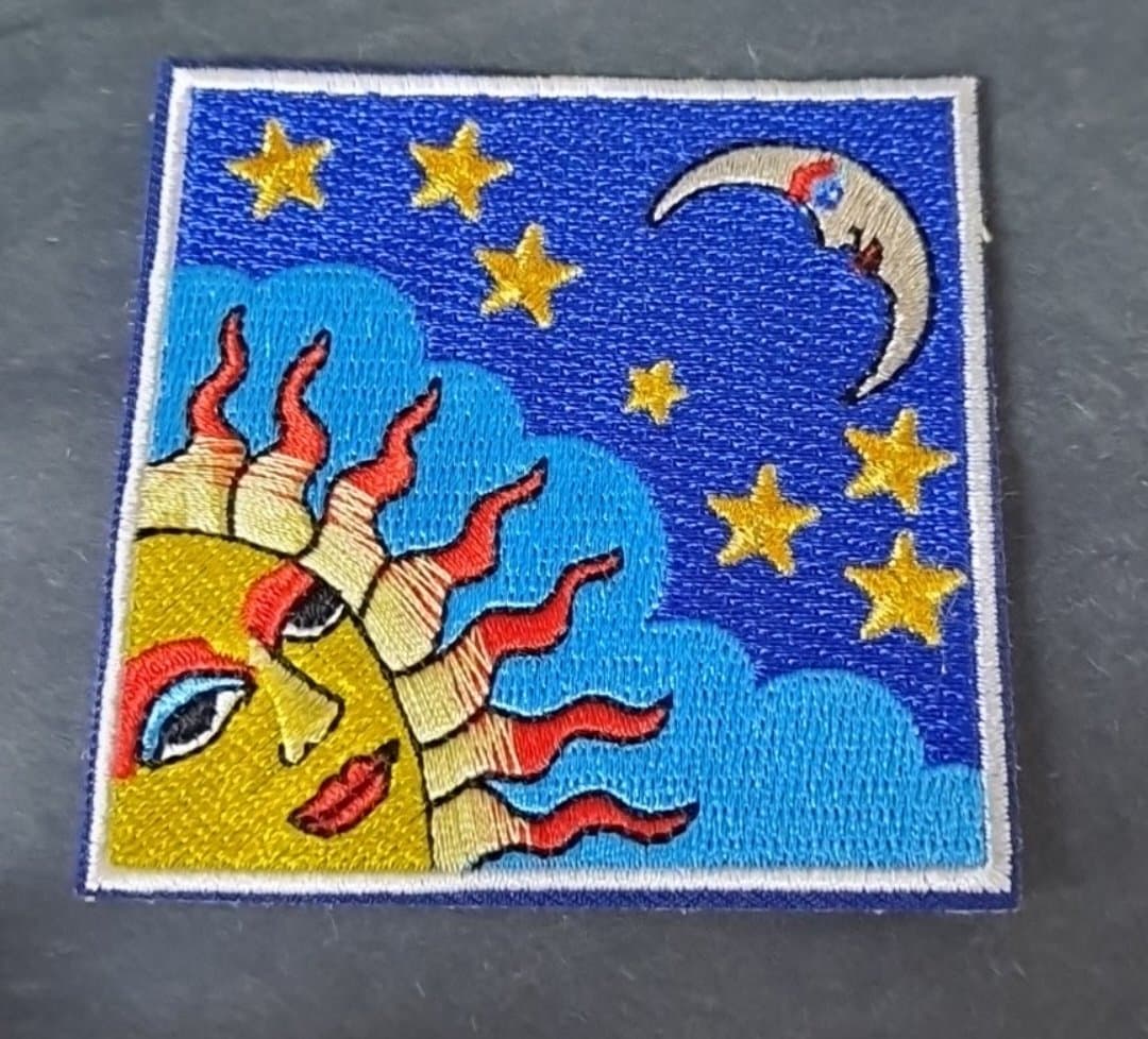 Sun Face & Moon Face Square Sky Patch - HalfMoonMusic