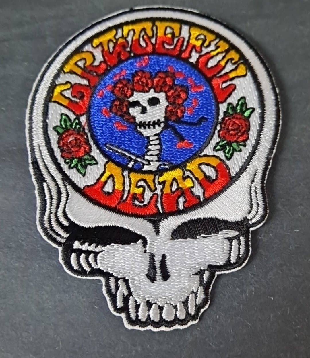 Grateful Dead Steal Your Face Bertha Skeleton Patch - HalfMoonMusic