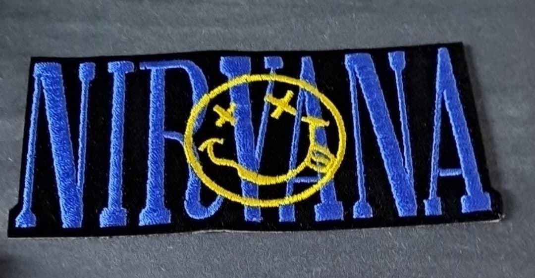 Nirvana Smiley Face Blue Patch - HalfMoonMusic