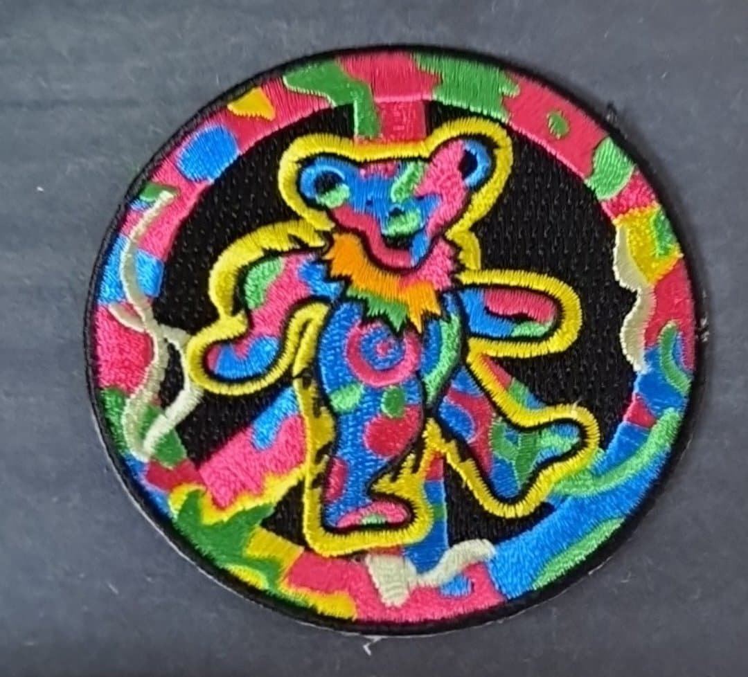 Grateful Dead Tie-Dye Dancing Bear Peace Sign Patch - HalfMoonMusic