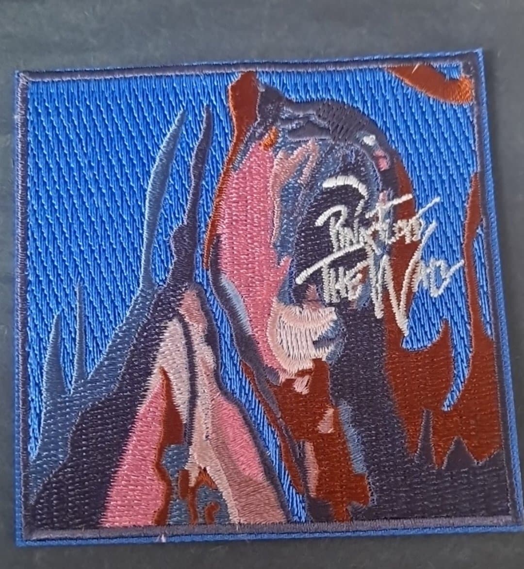 Pink Floyd The Wall Screaming Face Blue Square Patch - HalfMoonMusic