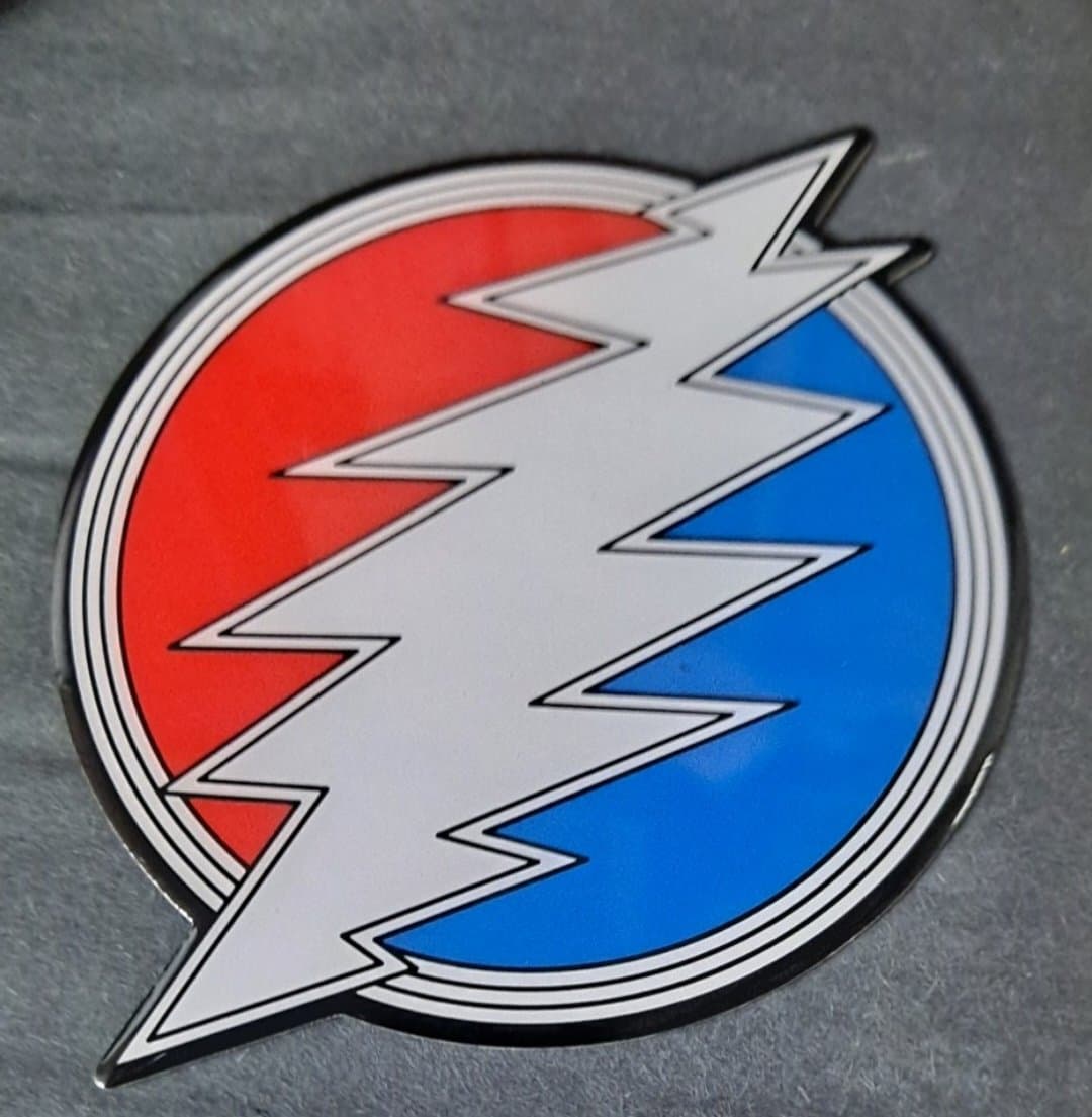 Grateful Dead Classic Lightning Bolt Metal Sticker - HalfMoonMusic