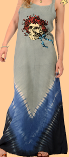Womens Tie Dye Grateful Dead Maxi Dress - HalfMoonMusic