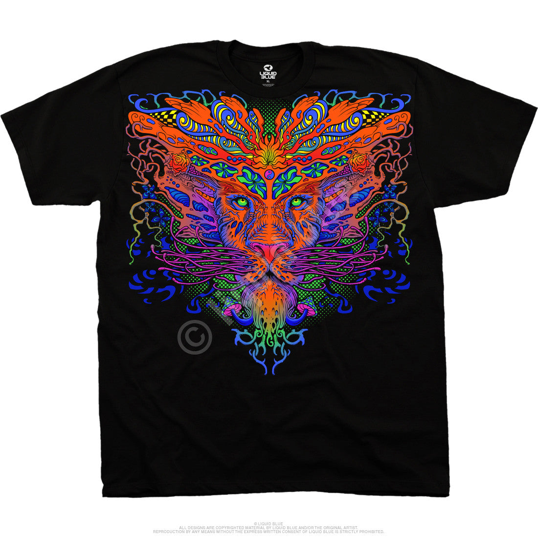 Mens Trippy Lion T-Shirt - HalfMoonMusic