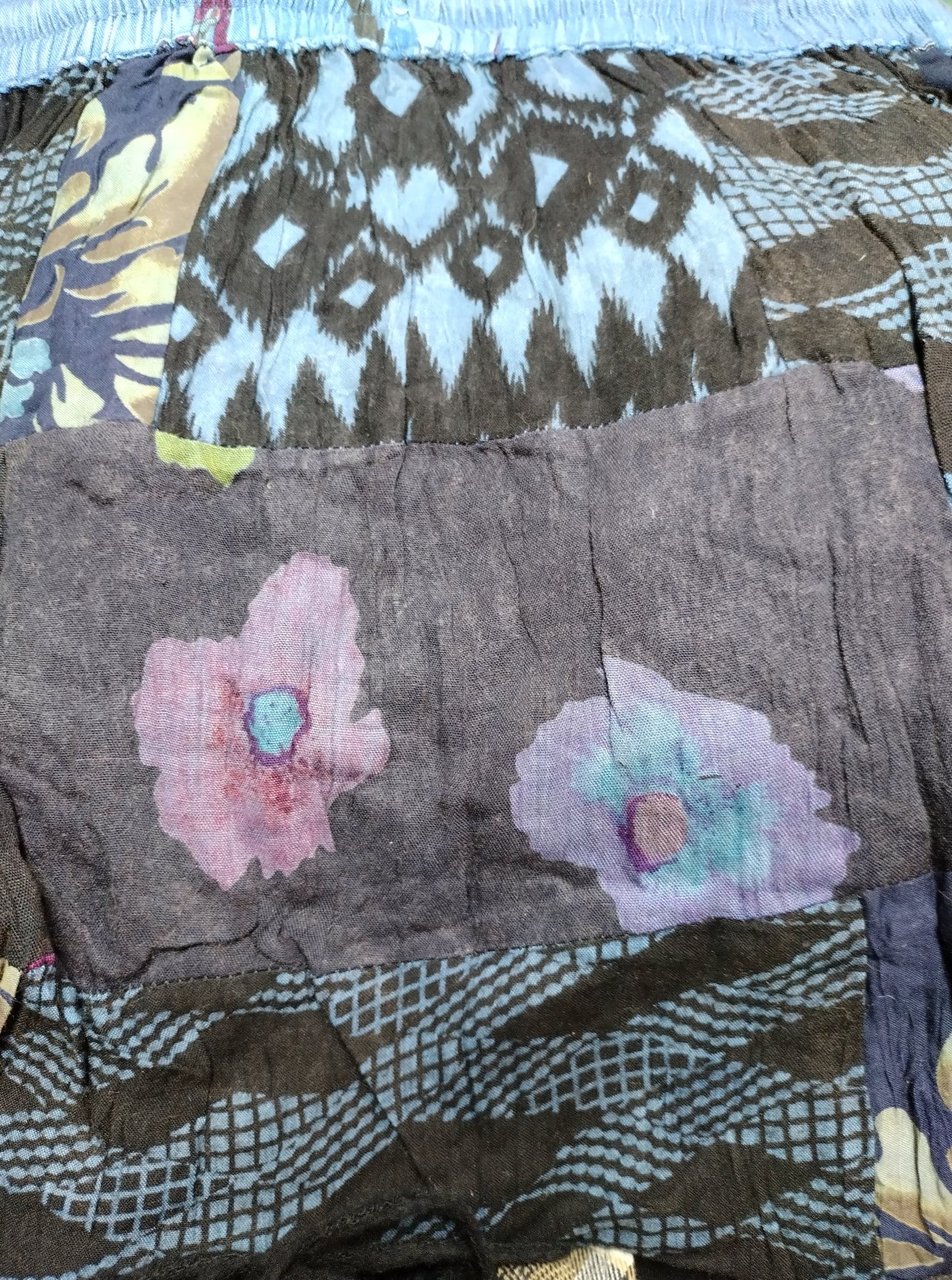 Womens Patchwork Long Maxi Skirt - HalfMoonMusic