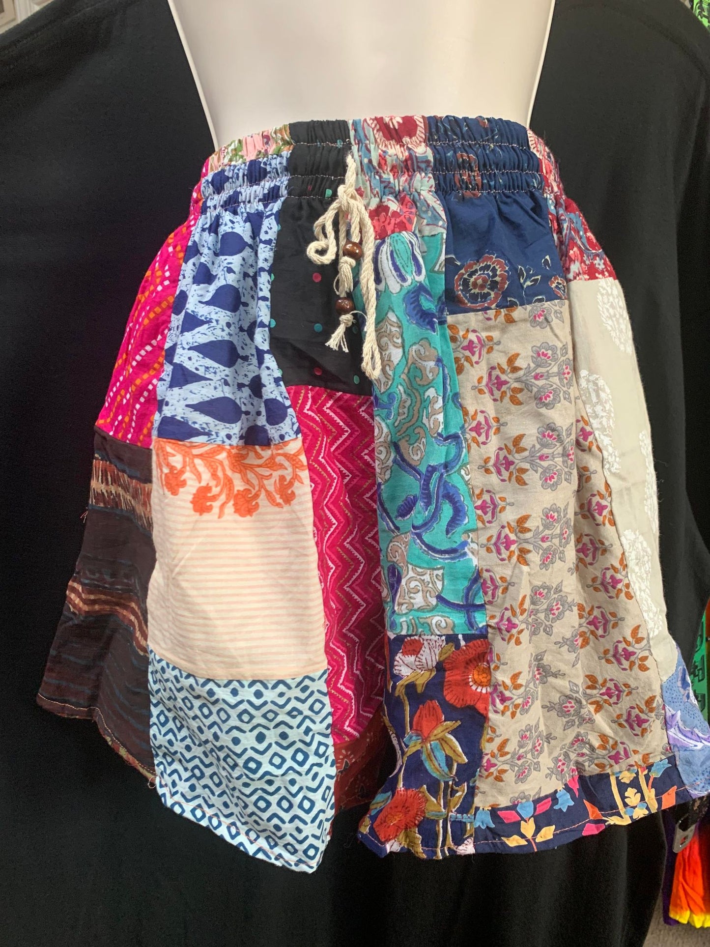 Unisex Patchwork Drawstring Shorts - HalfMoonMusic