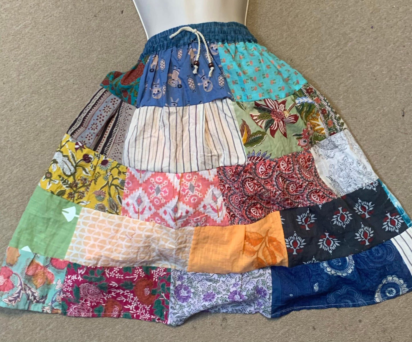 Women's Patchwork Midi Skirt - HalfMoonMusic