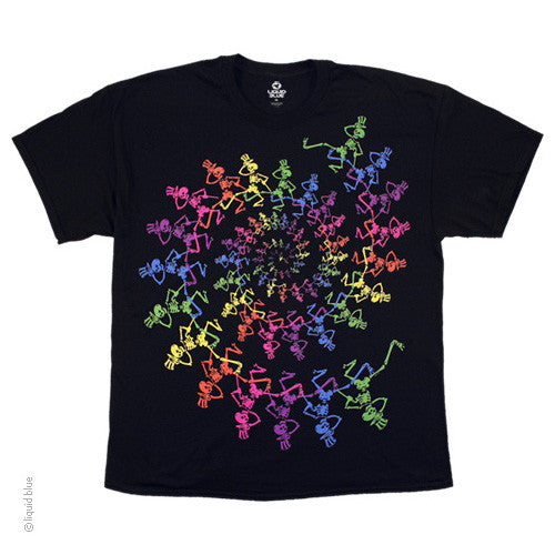 Mens Grateful Dead Spiral Skeletons T-Shirt - HalfMoonMusic