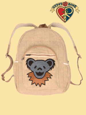 Grateful Dead Dancing Bear Face Hemp Backpack - HalfMoonMusic