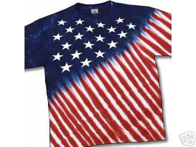 Stars and Stripes Tie Dyed T Shirt - HalfMoonMusic