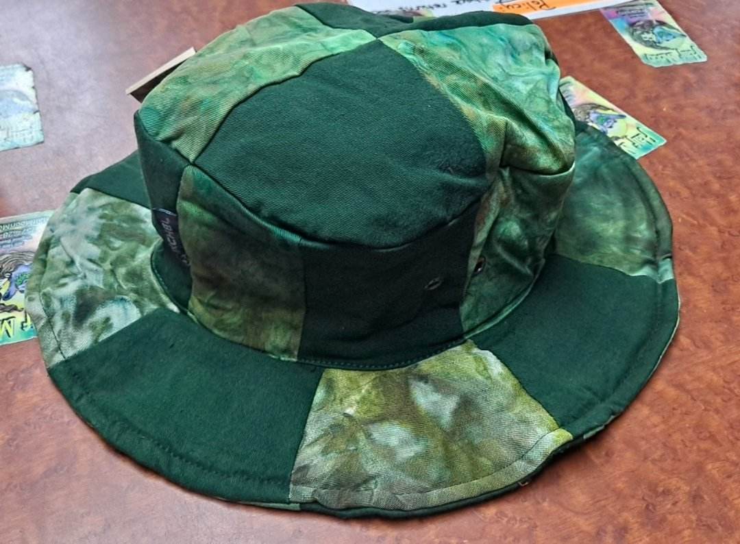 Tie-Dye Square Patchwork Floppy Hat - HalfMoonMusic