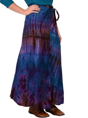 Long Tie Dye Wrap Skirt - HalfMoonMusic