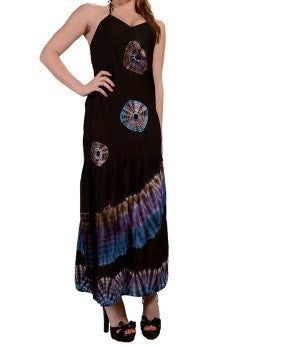 Space Odyssey Tie-Dye Womens Maxi Dress - HalfMoonMusic