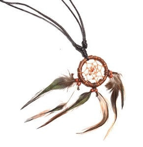 Feathered Dream Catcher Necklace - HalfMoonMusic