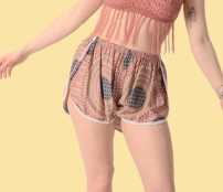 Womens Honeycomb Mandala Open Side Shorts - HalfMoonMusic