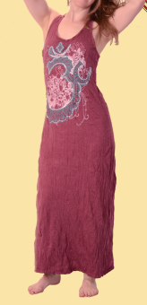 Om Printed Sleeveless Maxi Dress - HalfMoonMusic