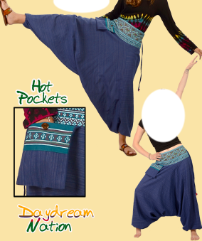 Daydream Nation Pocket Funky Harem Pants - HalfMoonMusic