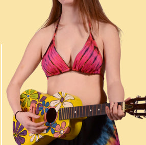 Electric Lady Tie Dye Spandex Triangle Top - HalfMoonMusic