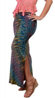 Side Tie Single Slit Tie Dye Skirt - HalfMoonMusic