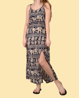 Jungle Groove Womens Maxi Peek-a-Boo Dress - HalfMoonMusic