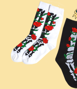 Ramblin Rose Tall Socks - HalfMoonMusic