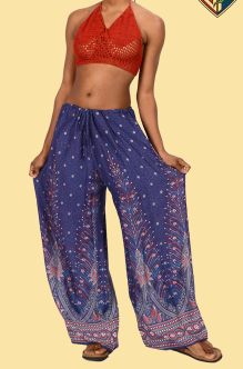 Plumage Print Flare Pants - HalfMoonMusic