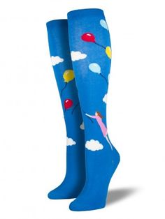 Womens Balloon Girl Knee High Socks - HalfMoonMusic