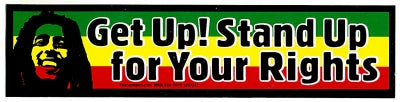 Bob Marley Get Up Sticker - HalfMoonMusic