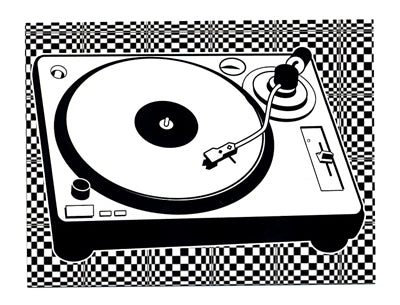 Checker Turntable Sticker - HalfMoonMusic