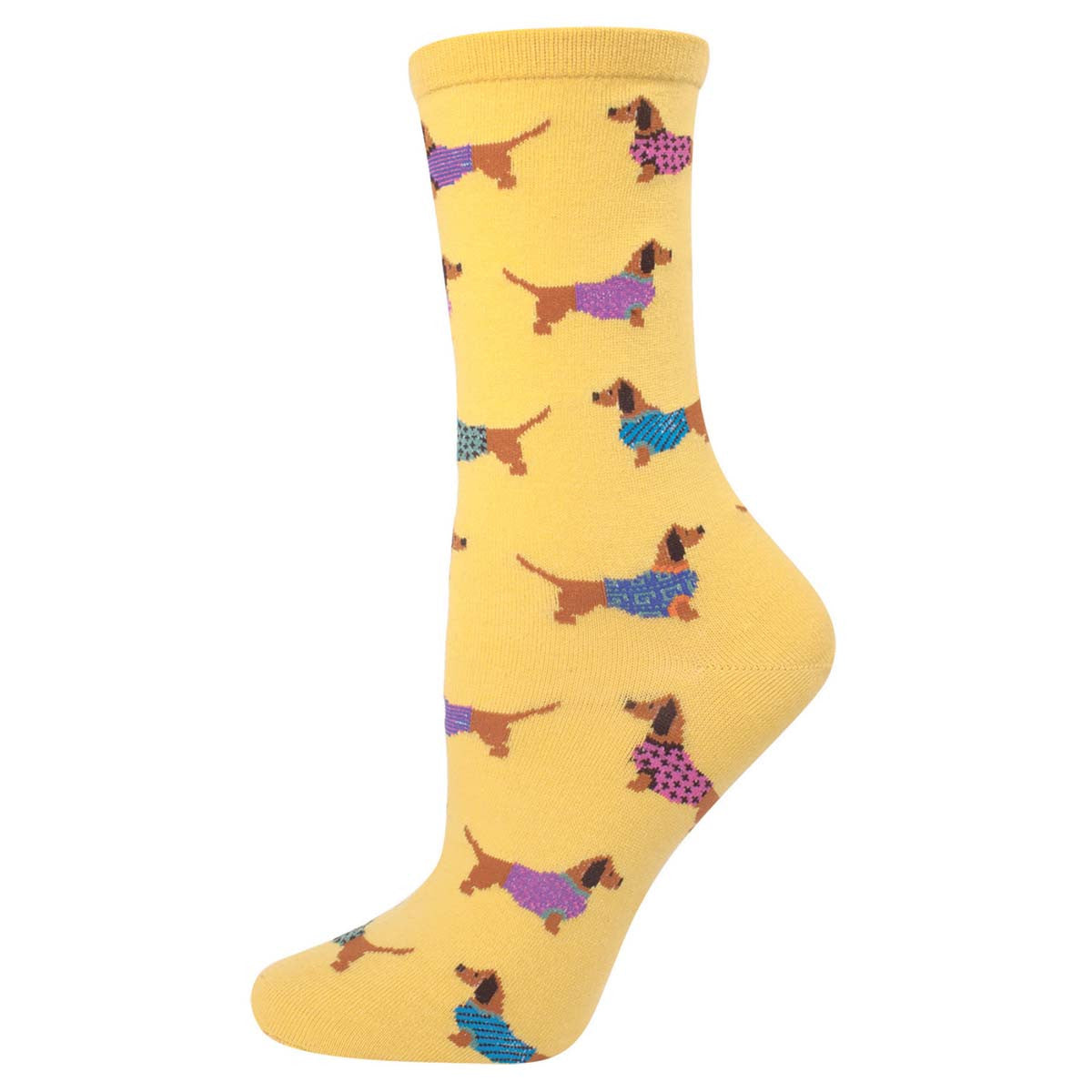 Womens Haute Dog Crew Socks - HalfMoonMusic
