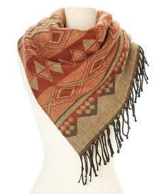 Geo Tribal Thick Scarf - HalfMoonMusic