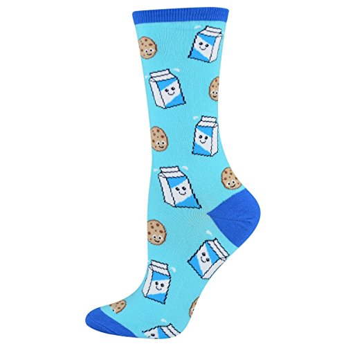 Womens Milk And Cookies Crew Socks - HalfMoonMusic