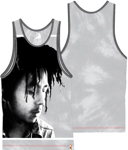 Bob Marley Grey Face Tie Dye Tank Top - HalfMoonMusic