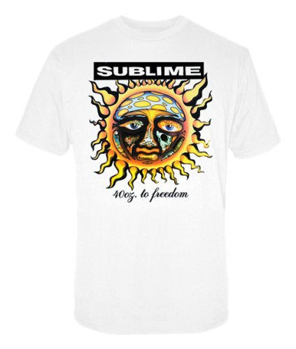 Mens Sublime 40oz to Freedom White T-shirt - HalfMoonMusic
