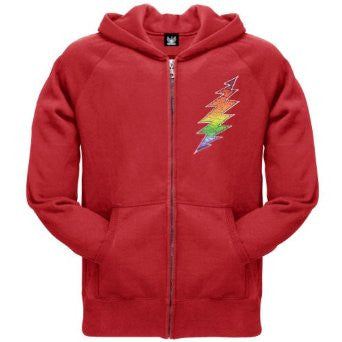 Grateful Dead Red Bolt Hoodie - HalfMoonMusic