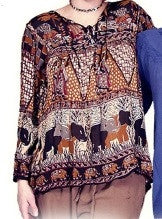 Printed Hippie Womens Top - HalfMoonMusic