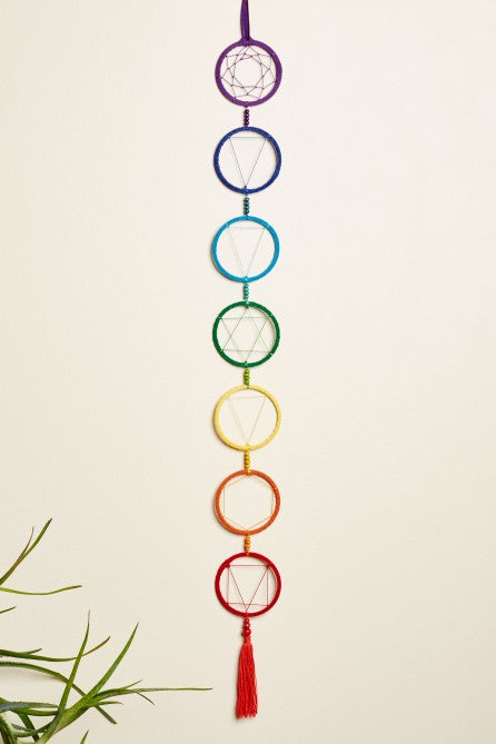 Beaded 7 Chakra Dream Catcher - HalfMoonMusic