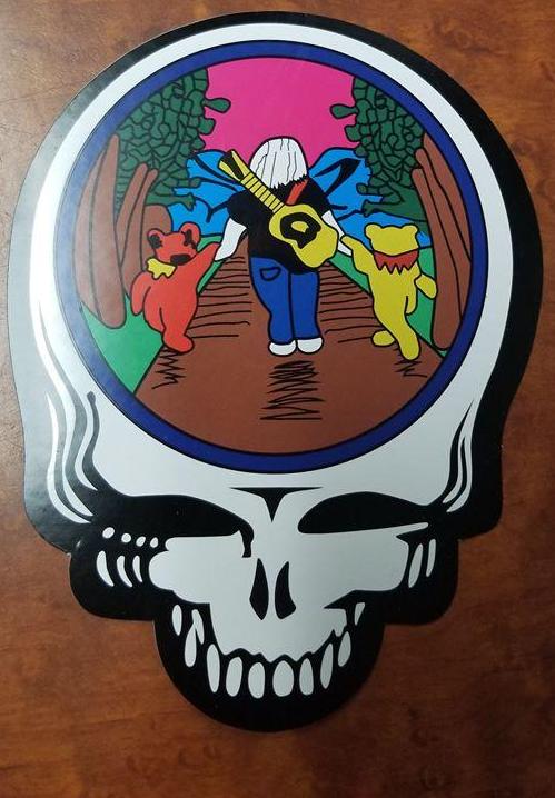Walking With Jerry Stealie Sticker - HalfMoonMusic