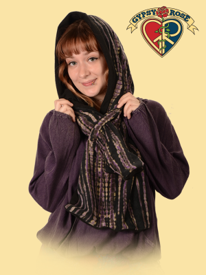 Tie Dye Fleece Hooded Scarf - HalfMoonMusic