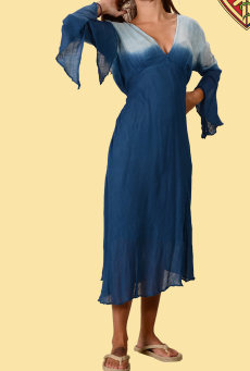 Womens Dip Dye Cotton Flow Dress - HalfMoonMusic