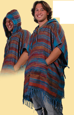 Himalayan Brushed Hooded Poncho - HalfMoonMusic