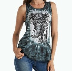 Womens Viscose Tie-Dye Print Tank Top - HalfMoonMusic